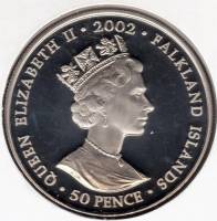 () Монета Фолклендские Острова 2002 год 50 пенсов ""  Никель  UNC