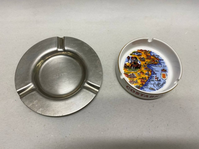 Пепельница 2 шт фарфор и металл