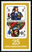(1967-057) Марка Германия (ГДР) "Валет треф"    Игральные карты III Θ