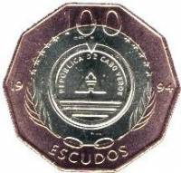 () Монета Кабо-Верде 1994 год 100 эскудо ""  Биметалл  UNC