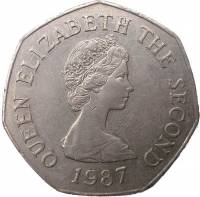 (№1982km58.1) Монета Джерси 1982 год 50 Pence