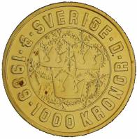 () Монета Швеция 1989 год 10000  ""   Биметалл (Платина - Золото)  UNC