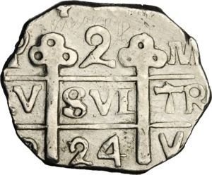 (№1824km15.2) Монета Гондурас 1824 год 2 Reales (Лев-Замок)