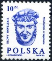 (1985-028) Сцепка марок (2 м) Польша "Мужчина в шляпе"    Стандартный выпуск. Резные Вавельские голо