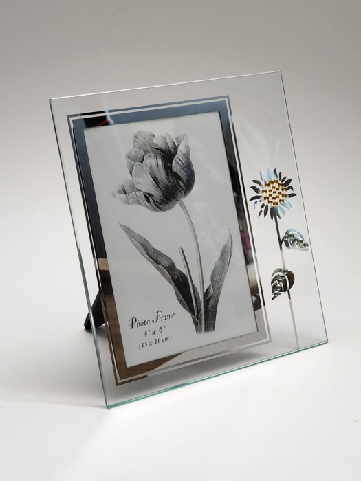 Фоторамка настольная стекло стразы 19х17 см для фото 10 х 15 см новая