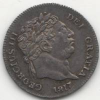 (1817) Монета Монди Великобритания 1817 год 2 пенса "Георг III"  Серебро Ag 925  UNC