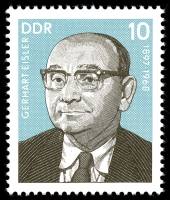 (1977-075) Марка Германия (ГДР) "Герхарт Эйслер"    Деятели Рабочего движения III Θ