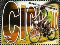 (№2007-2184) Марка Перу 2007 год "Экстремальные виды спорта горный велосипед", Гашеная
