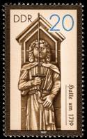 (1987-002) Марка Германия (ГДР) "Галле (1719)"    Статуи Роланда II O