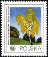 (1978-037) Марка Польша "Береза"    Охрана окружающей среды III O
