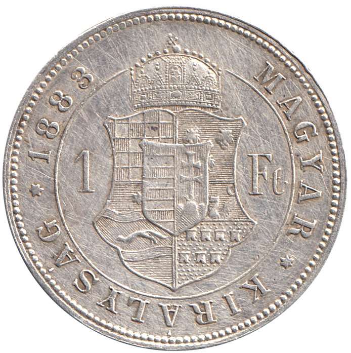 1883 Монета Австро-Венгрия 1883 год 1 флорин Франц Иосиф I - Император Австро-Венгрии Серебро (Ag)  