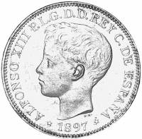 (№1897km154) Монета Филиппины 1897 год 1 Peso
