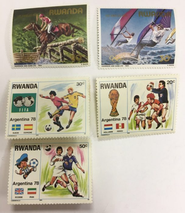 (--) Набор марок Руанда &quot;5 шт.&quot;  Негашеные  , III O
