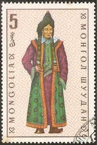(1969-010) Марка Монголия &quot;Буряты &quot;    Национальная одежда III Θ
