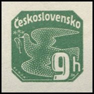 (1937-86) Марка Чехословакия "Голубь (Зеленая)"    Газетные марки III Θ