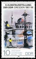 (1987-075) Марка Германия (ГДР) "Мост Вайдендаммера"    Художественная выставка, ГДР III O