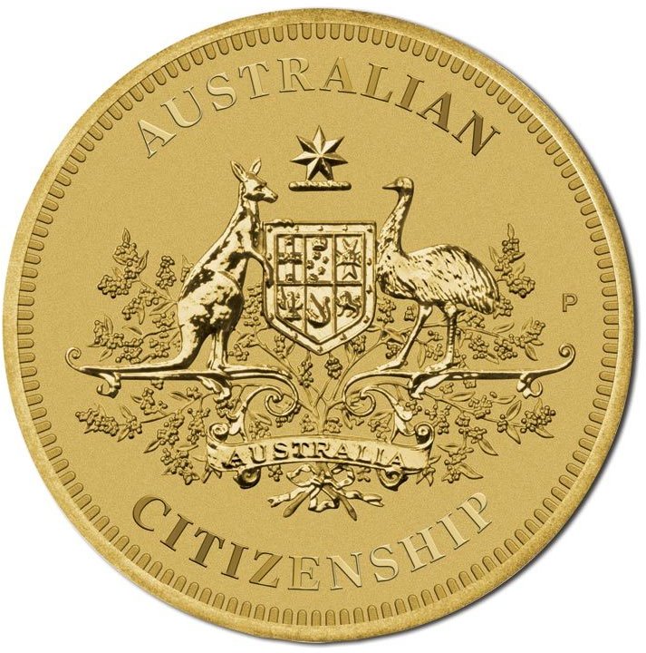(1985) Монета Австралия 2017 год 1 доллар &quot;Гражданство Австралии&quot;  Бронза  Буклет