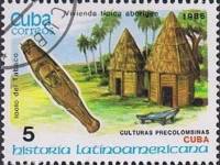 (1986-069) Марка Куба "Хижины туземцев"    История Латинской Америки III Θ
