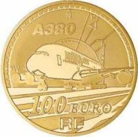 (№2007km1482) Монета Франция 2007 год 100 Euro (Аэробус А380)