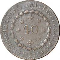 (№1823km364.2) Монета Бразилия 1823 год 40 Reacute;is (Goiaacute)