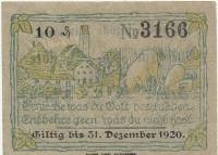 (№1920) Банкнота Германия 1920 год "10 Pfennig"