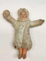 Елочная игрушка Снегурочка Девочка со снежком ретро СССР вата папье-маше нитки