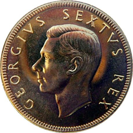 () Монета ЮАР (Южная Африка) 1952 год 12  &quot;&quot;   Биметалл (Платина - Золото)  UNC