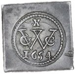 (№1654km8) Монета Бразилия 1654 год 10 Stuiver (Uniface выступает.)