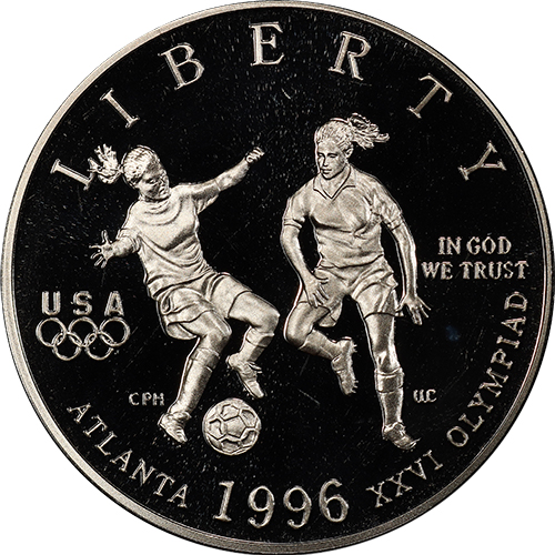 (1996s, футбол) Монета США 1996 год 50 центов   Олимпийские игры в Атланте Медь-Никель  PROOF