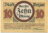 (№1920) Банкнота Германия 1920 год "10 Pfennig"
