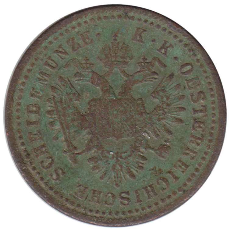 Монета Австрия 1851 год 1 крейцер, VF