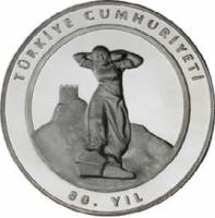 () Монета Турция 2003 год 15000000  ""   Биметалл (Серебро - Ниобиум)  UNC