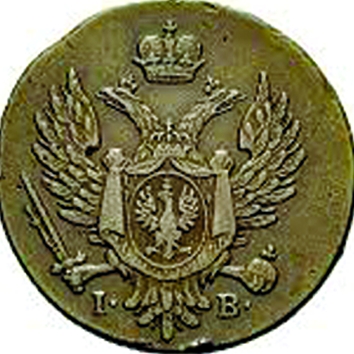 (1817, IB, старый орёл, гурт шнур) Монета Польша 1817 год 3 гроша   Медь  UNC