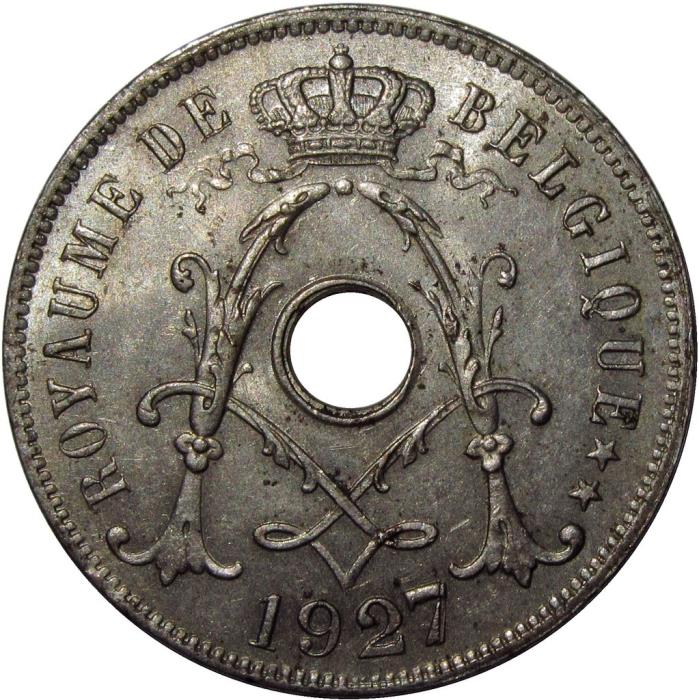(№1913km68.1) Монета Бельгия 1913 год 25 Centimes (Французская легенда)