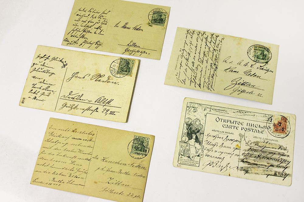 Открытки Российской Империи и Германии 1908-1916 гг. с подписями (7 штук, все на фото)