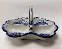 Менажница, фарфор, гжель, позолота, авторская работа