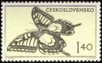 (1955-039) Марка Чехословакия "Бабочка"    Фауна III Θ