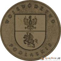 (069) Монета Польша 2004 год 2 злотых "Воеводство Подляское"  Латунь  UNC