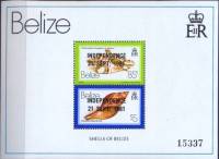 (№1981-40) Блок марок Белиз 1981 год "Tripeterotyplis triangularis Faciolaria тюльпан", Гашеный