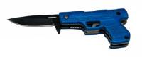 Нож . "складной с рукояткой в форме пистолета Browning" синий 