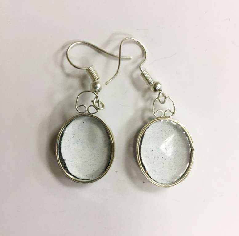 Серьги "Финифть", серебрение (сост. на фото)