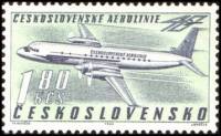 (1963-030) Марка Чехословакия "Ил-18 В"    40-летие Чехословацких авиалиний III Θ