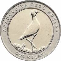 (2019) Монета Турция 2019 год 1 куруш "Бегунок" Внешнее кольцо белое Биметалл  UNC