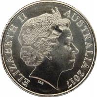 (№2017) Монета Австралия 2017 год 20 Cents (Легенды Анзак, 1939-45 - Звезда)
