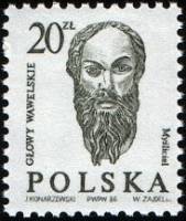 (1986-026) Марка Польша "Мыслитель"    Стандартный выпуск. Резные Вавельские головы III Θ