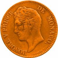 (№1837km95.2) Монета Монако 1837 год 5 Centimes (Honoreacute)
