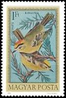 (1973-024) Марка Венгрия "Красноголовый королёк"    Певчие птицы II Θ