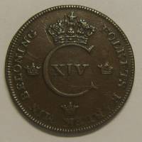 (№1819km597) Монета Швеция 1819 год 1 Skilling
