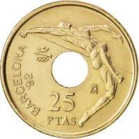(№1990km851) Монета Испания 1990 год 25 Pesetas (Летних Олимпийских Играх 1992 Года В Барселоне - Пр