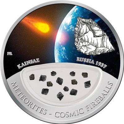 (2012) Монета Фиджи 2012 год 10 долларов &quot;Метеорит Кайнсаз&quot;  Серебро Ag 999  PROOF